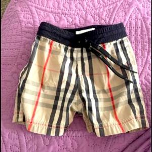 Infant Burberry swim trunks size 6 month.